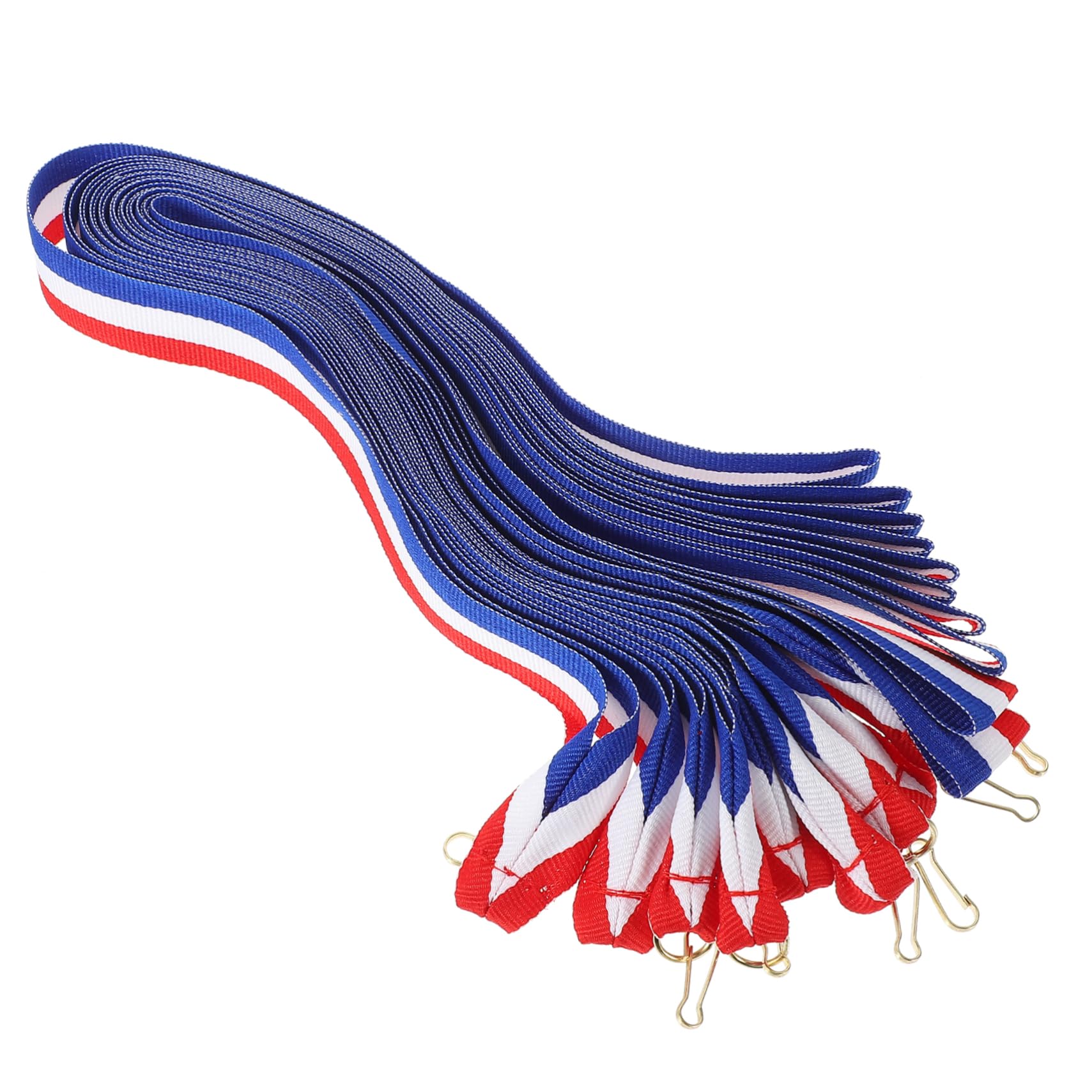 Amazon | 20個 赤、白、青の三角フックリボンメダルスト 赤い賞の