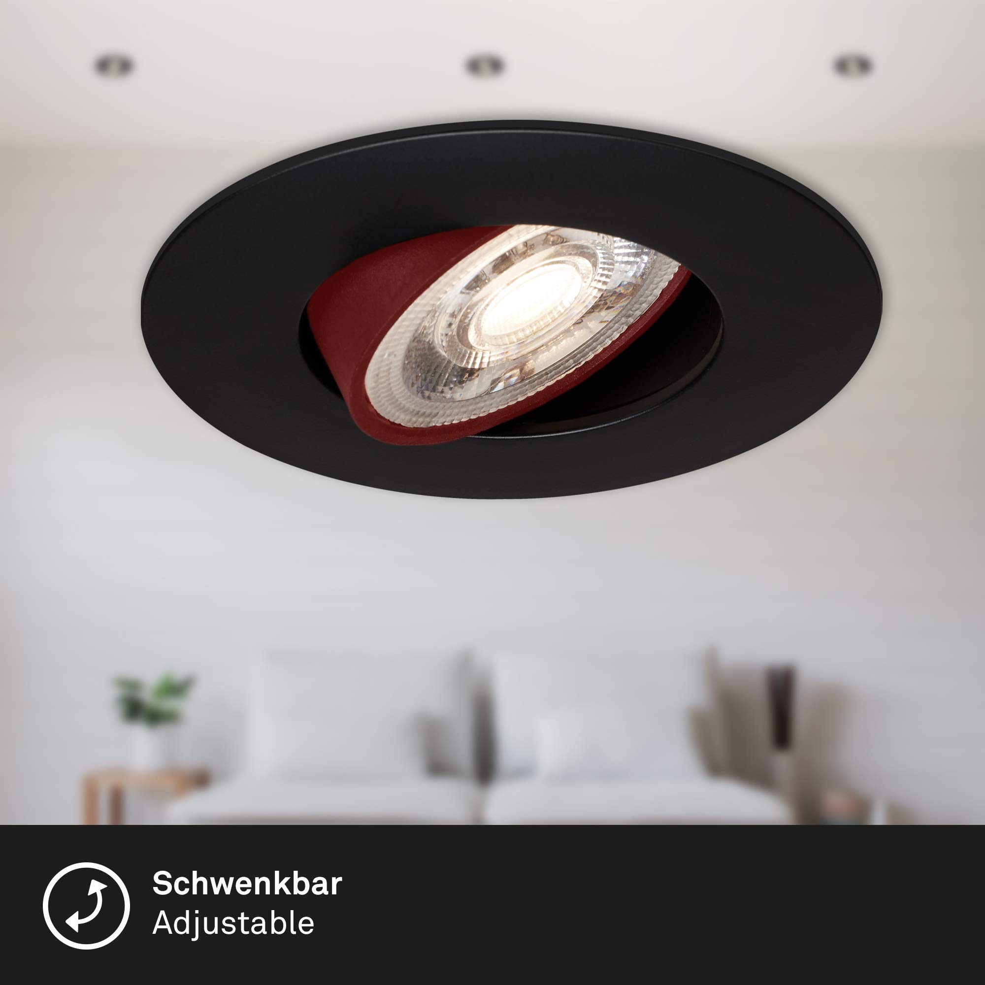 Plafoniera LED orientabile 3x Gu10, nero oro