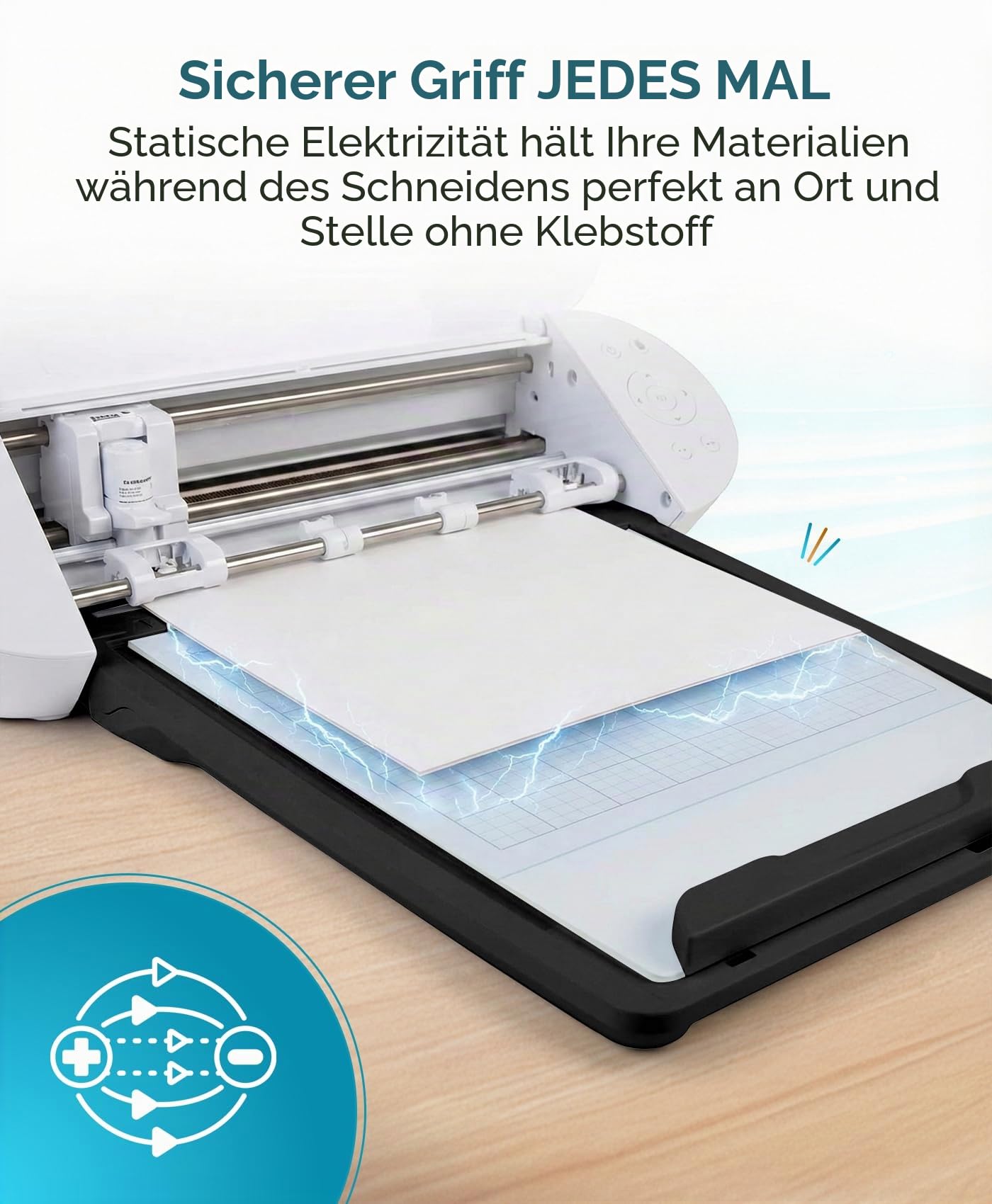 Silhouette Electrostatic Cutting Mat 12"X12"-Black ESMTBLK