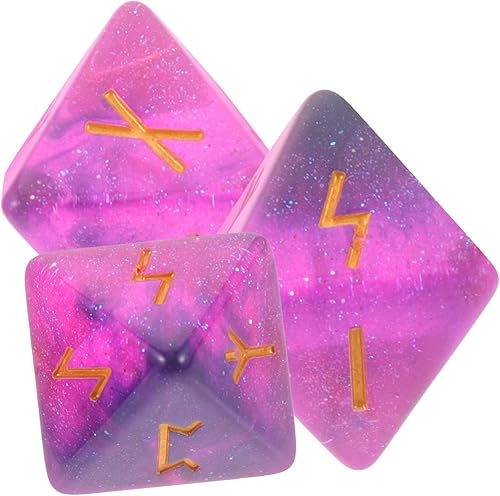 ORFOFE 3Pcs Rune dice Decision dice Constellation dice Black Outfit dice Astrological dice dados dice Props Family Game dice Tarot Cards dice Resin