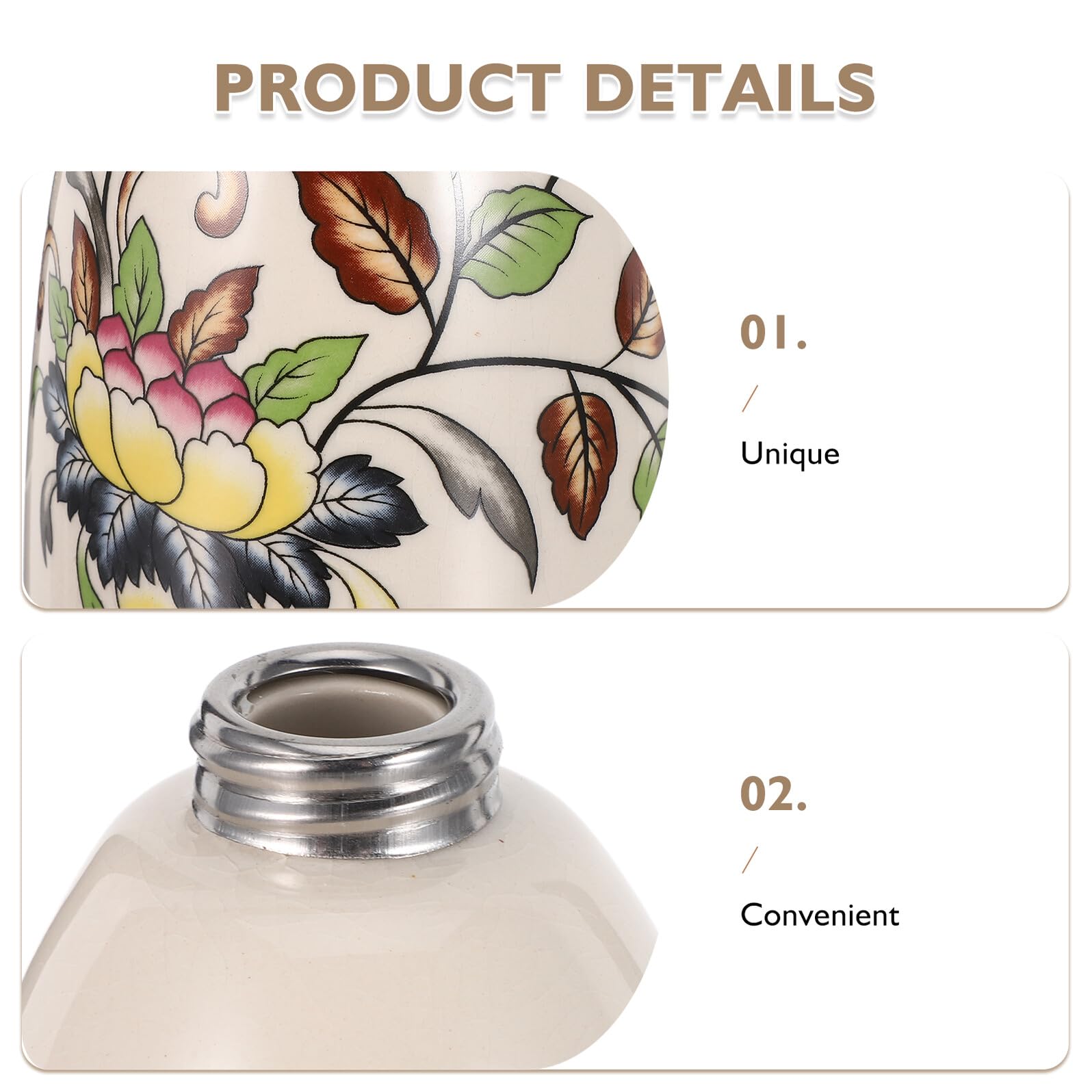 Dispensador de Jabón Líquido Recargable de Cerámica Bomba Dosificadora para Baño y Cocina Envase Multiusos para Jabón de Manos Lavavajillas y Champú 350 Ml