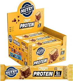 Nutry Barra De Proteínas Crispy Pasta De Amendoim 30G - Display Com 12 Unidades - Com Whey E 9G De Proteínas