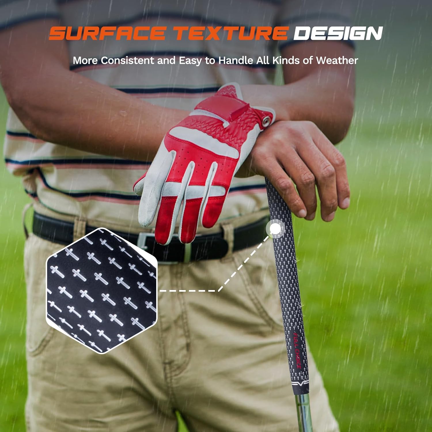 Golf Grips & Tees Bundle: 13 Pack Jumbo Size Anti-Slip Rubber Golf Grips + 100 Pack 3-1/4" Durable Plastic Golf Tees, Stable Low-Friction Design