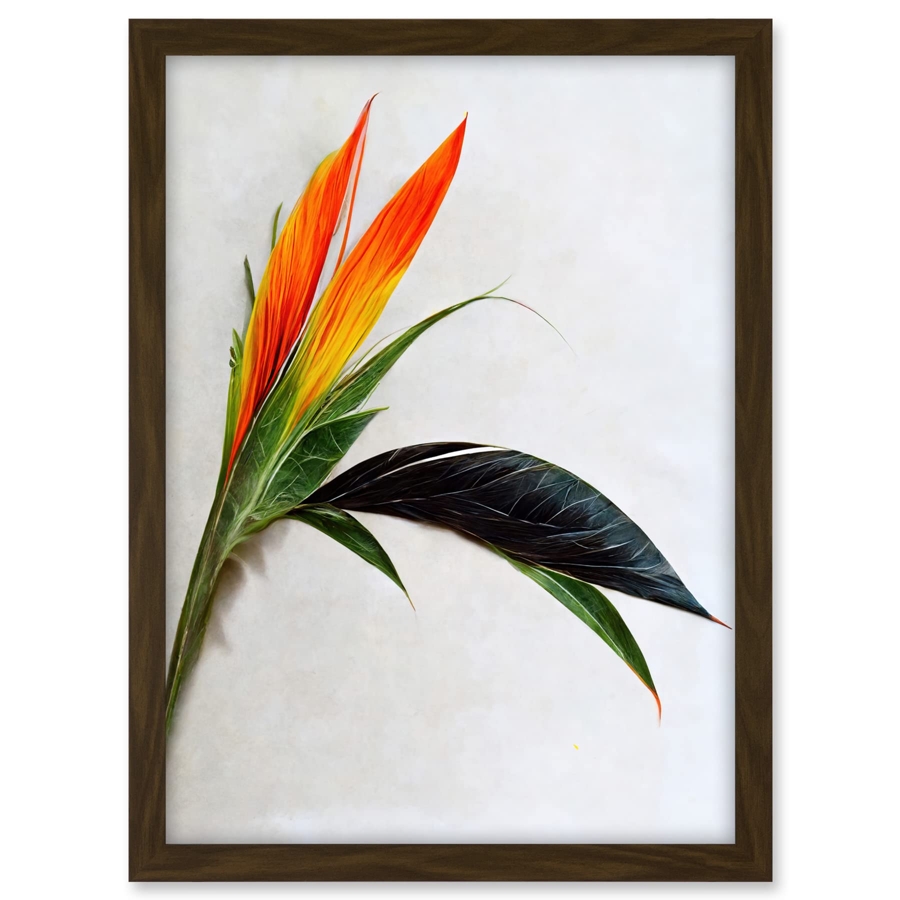 Wee Blue Coo Tropical Plant Bird of Paradise Flower Botanical Bloom Artwork Framed A3 Wall Art Print