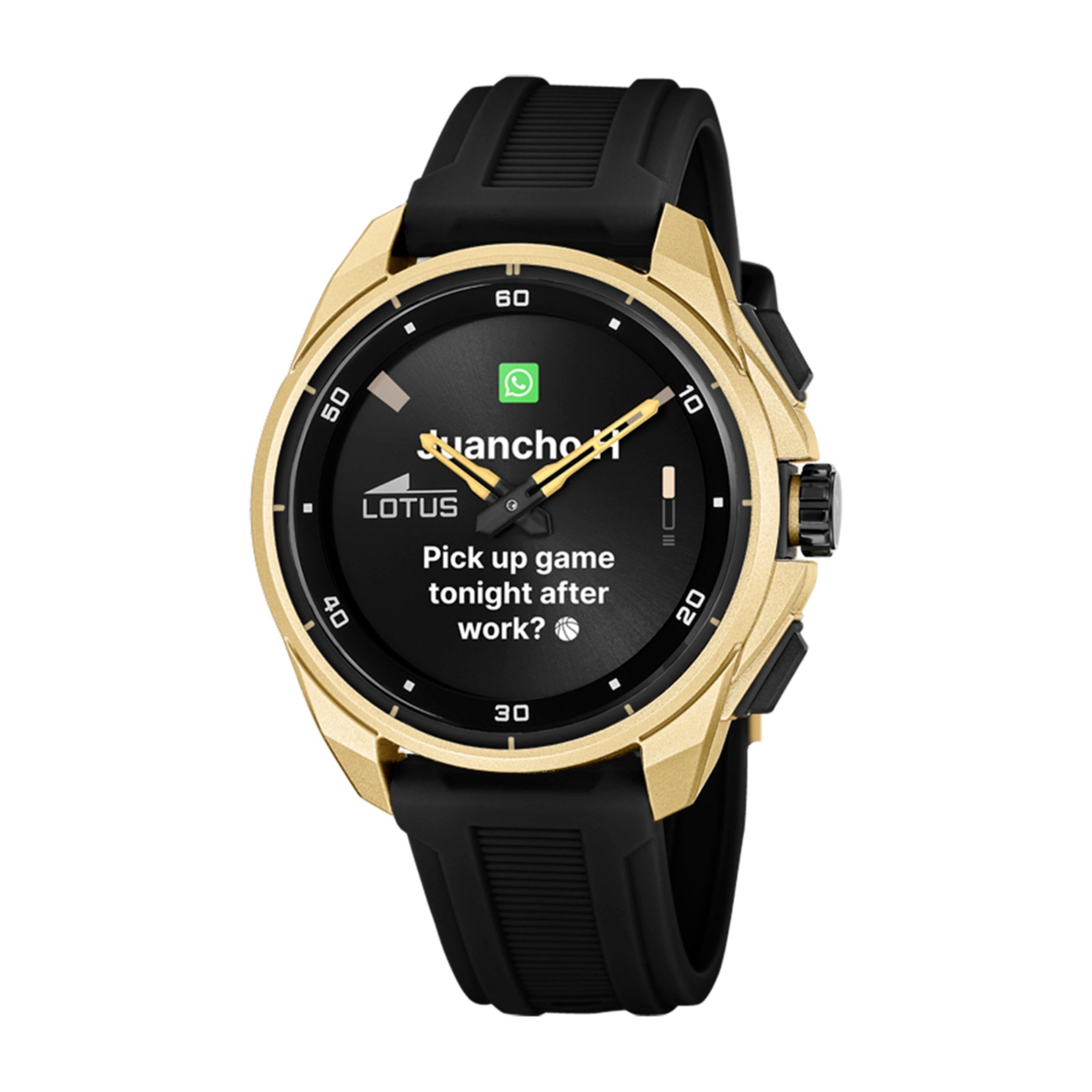 LOTUS Smartwatch Hombre Híbrido Connected Full D - Negro y Dorado
