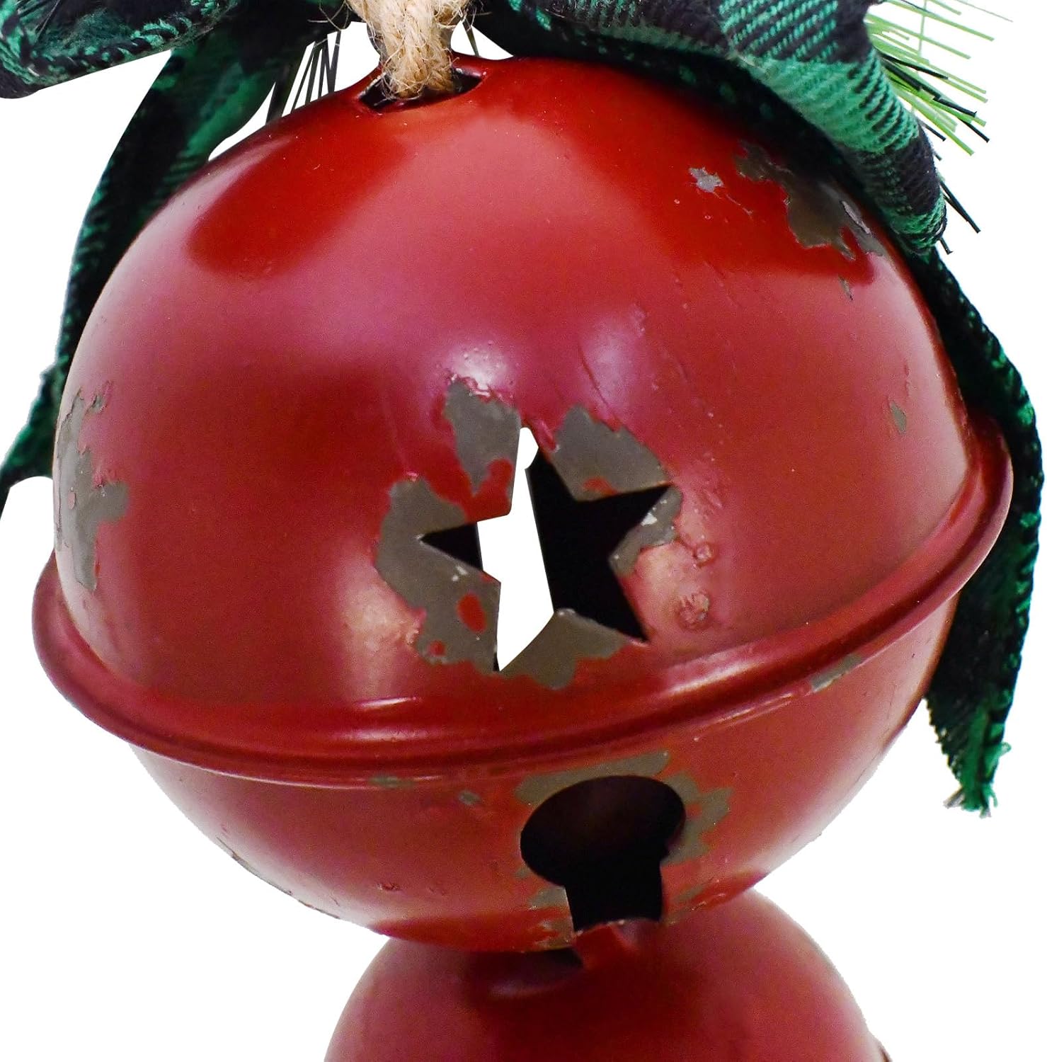 Christmas Bell Garland Hanging Jingle Bell Ornaments Rustic Metal Decorative Sleigh Bells for Christmas Tree Red Jingle Bells Xmas Party Supplies Winter Holiday Decoration for Home (2, Red)