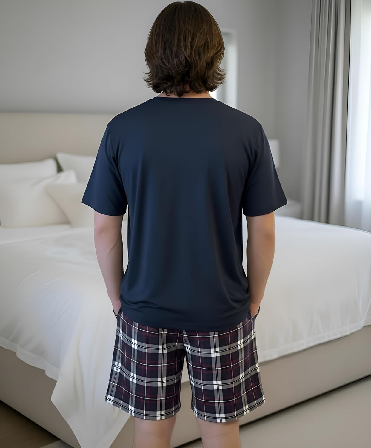 ZEPHYRA Men's Bamboo Viscose Sleep Set. Super Soft Breathable Cooling Sleepwear (S-XXL)