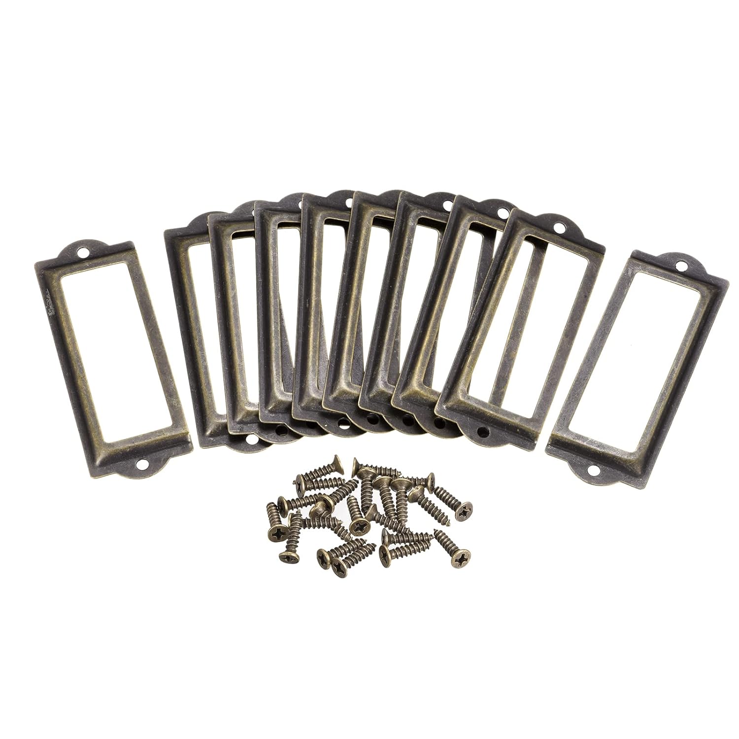 uxcell Metal Label Holders, 83x30mm 10pcs File Name Card Tag Label