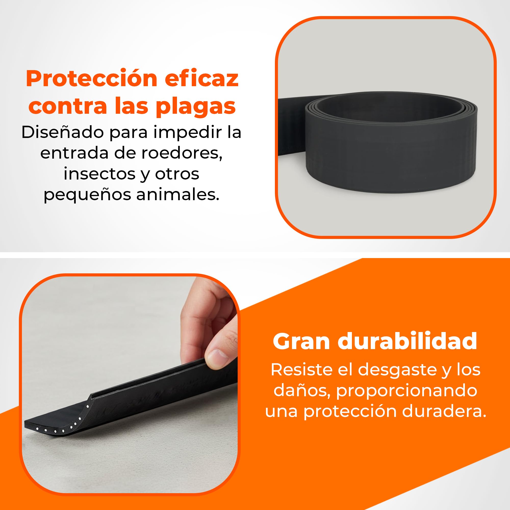 Burlete Puerta Exterior SEAL Anti Roedores 5 m x 75 mm