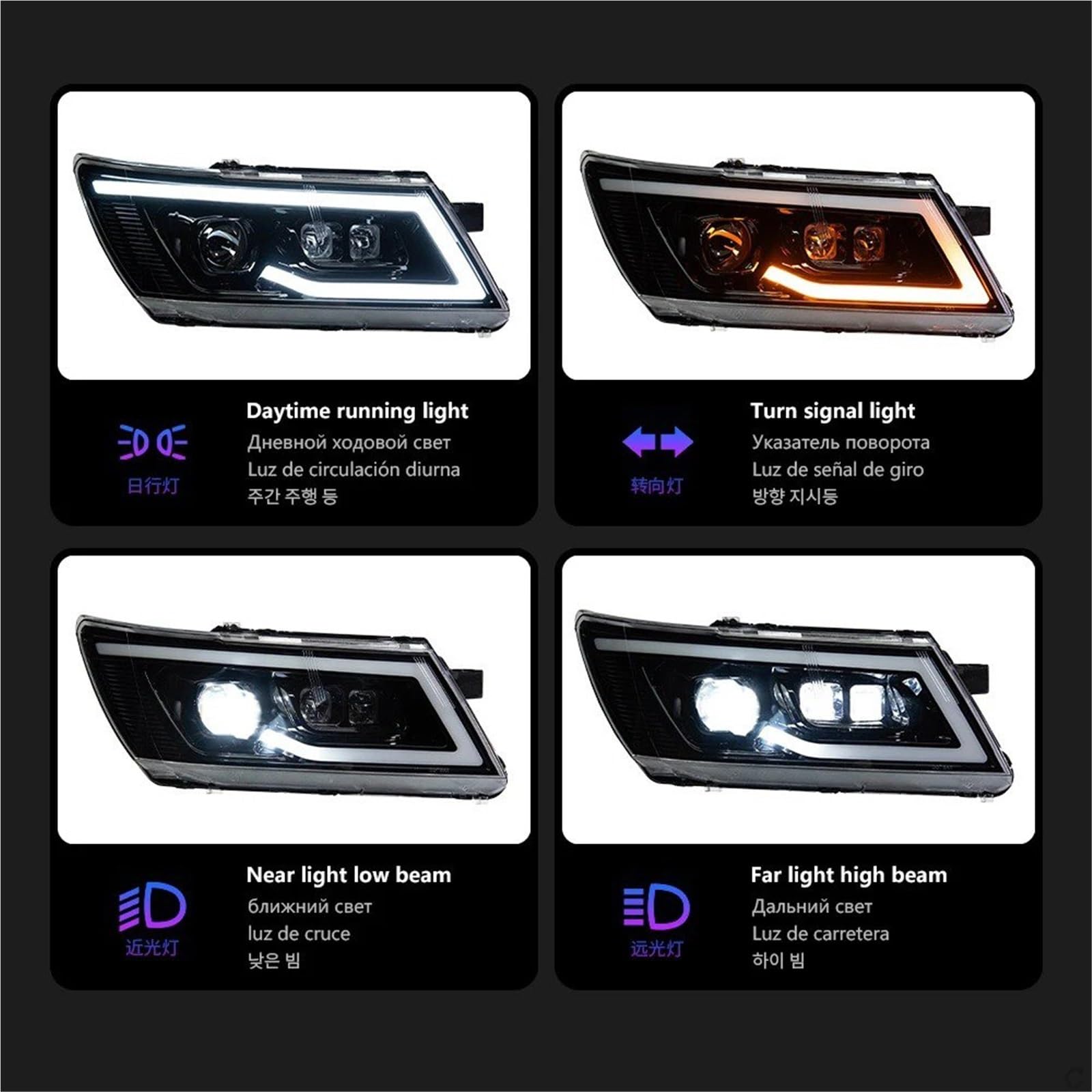 Faro Anteriore Per Dodge Per JCUV Per Journey Per Freemont 2009-2016 Fari Anteriori Per Auto LED DRL Angel Eye Bi Xenon Beam Gruppo Fari Anteriori