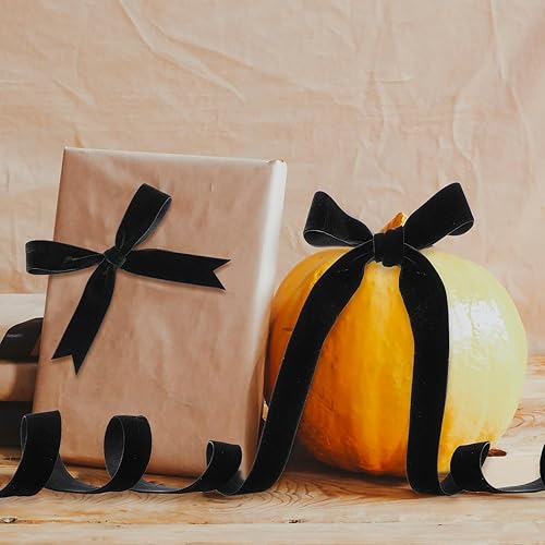 Miniatura 122 de Chuangdi 3/8 pulgadas, 60 yardas, cinta de terciopelo azul verde azulado de Navidad, cintas anchas de terciopelo vintage para adornos de árbol