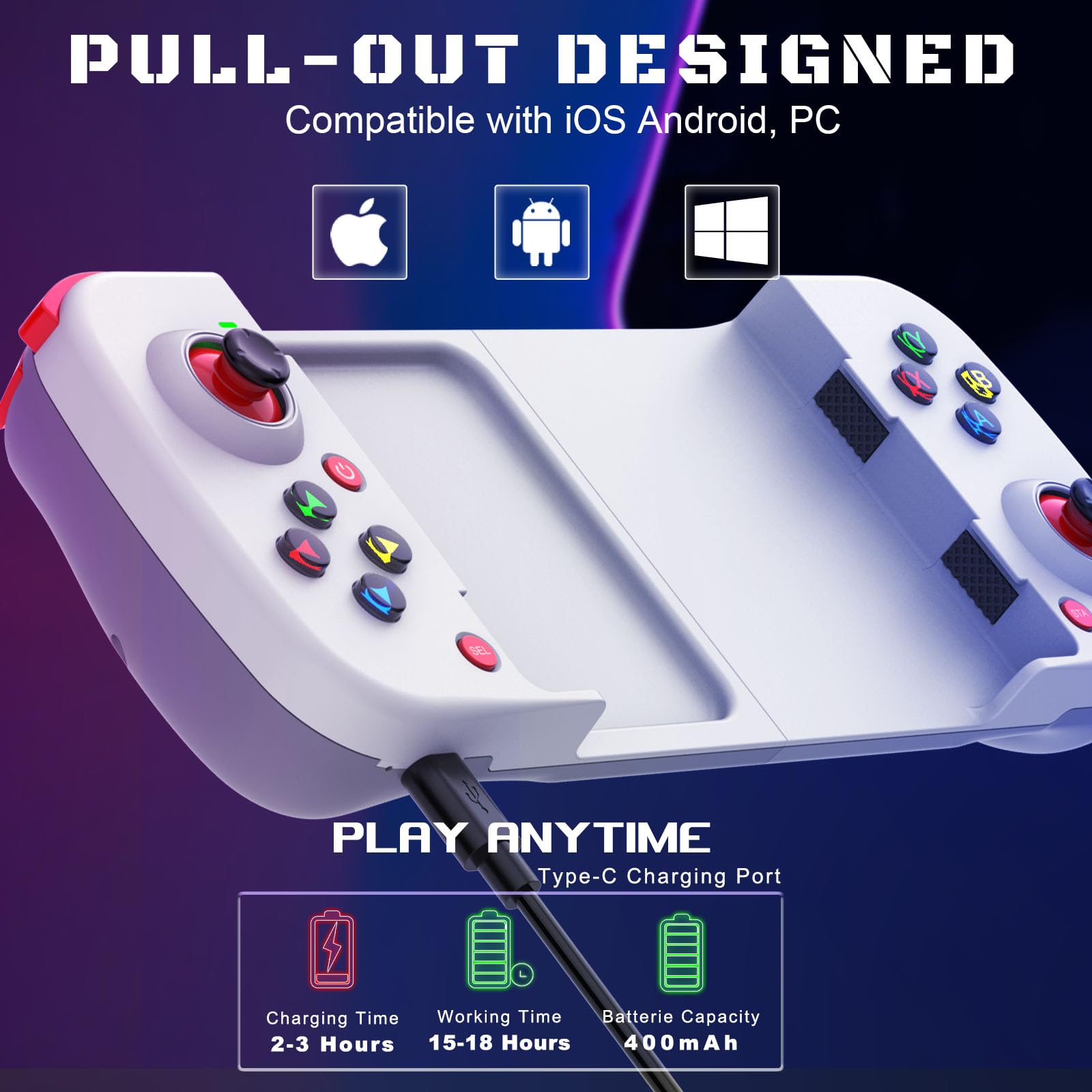 Joso Controlador de Juego móvil para Android, iPhone, PC con M1/M2 programable, Controlador de teléfono para iPhone 14, 13, 12, 11, Samsung Galaxy, Xiaomi, OPPO, Call of Duty, Genshin Impact y más