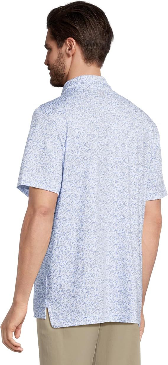 vineyard vines Printed Sankaty Performance Polo, Darty White Cap, XL