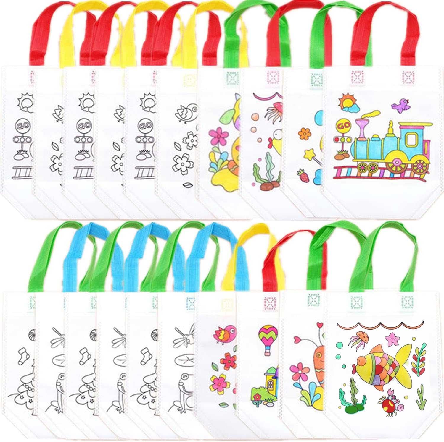 Toyshine Set of 24 Birthday Popper DIY Reusable Bags Kids Party Bags, Gift Bag, Kids Party Favor Bags, Candy Treat Goody Bag, Kids Party Favors