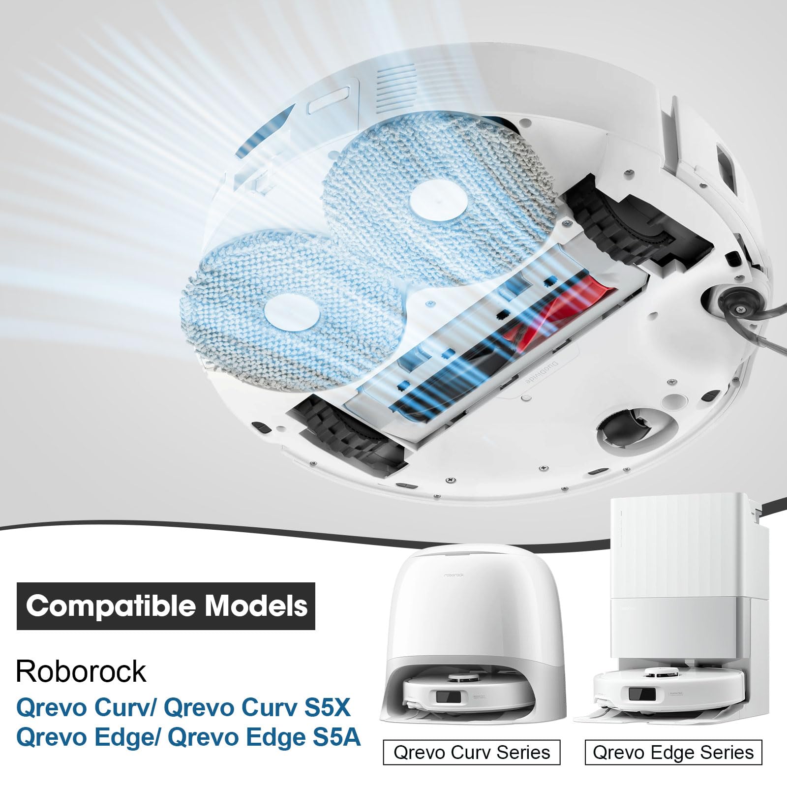 Accesorios para Roborock Qrevo Curv/Qrevo Edge/Qrevo S5V/5AE | Repuestos para Qrevo Curv S5X/Qrevo Edge S5A, Cepillos Principales, Filtros Hepa, Bolsas De Polvo, Paños De Fregona