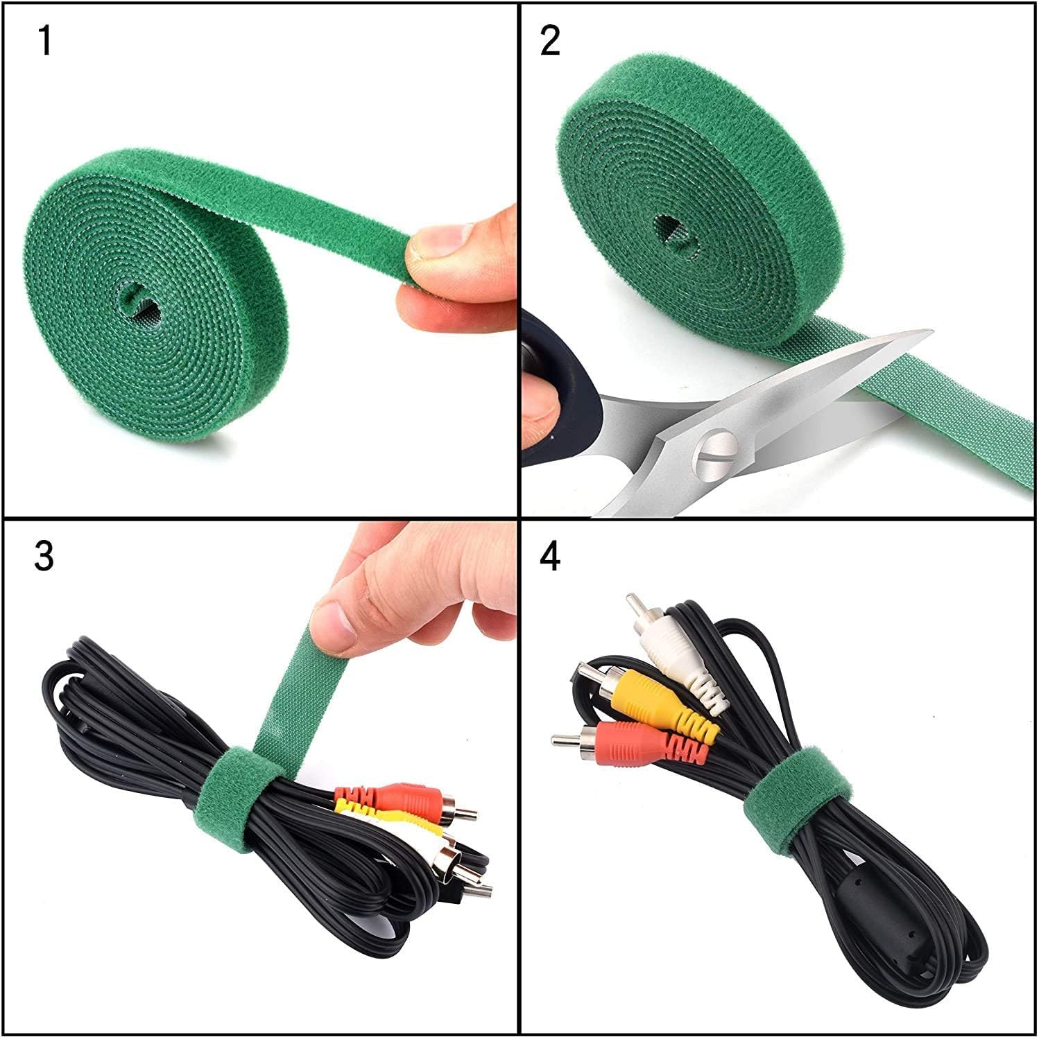 Colorate Fascette Fermacavi 7 Rotoli,Fascette cavi Regolabili Lunghezza,12mm x 5M Cinghie Fermacavi,Riutili Zzabile,per Organizzare cavi,Home,Ufficio,Cucire e DIY Artigianato