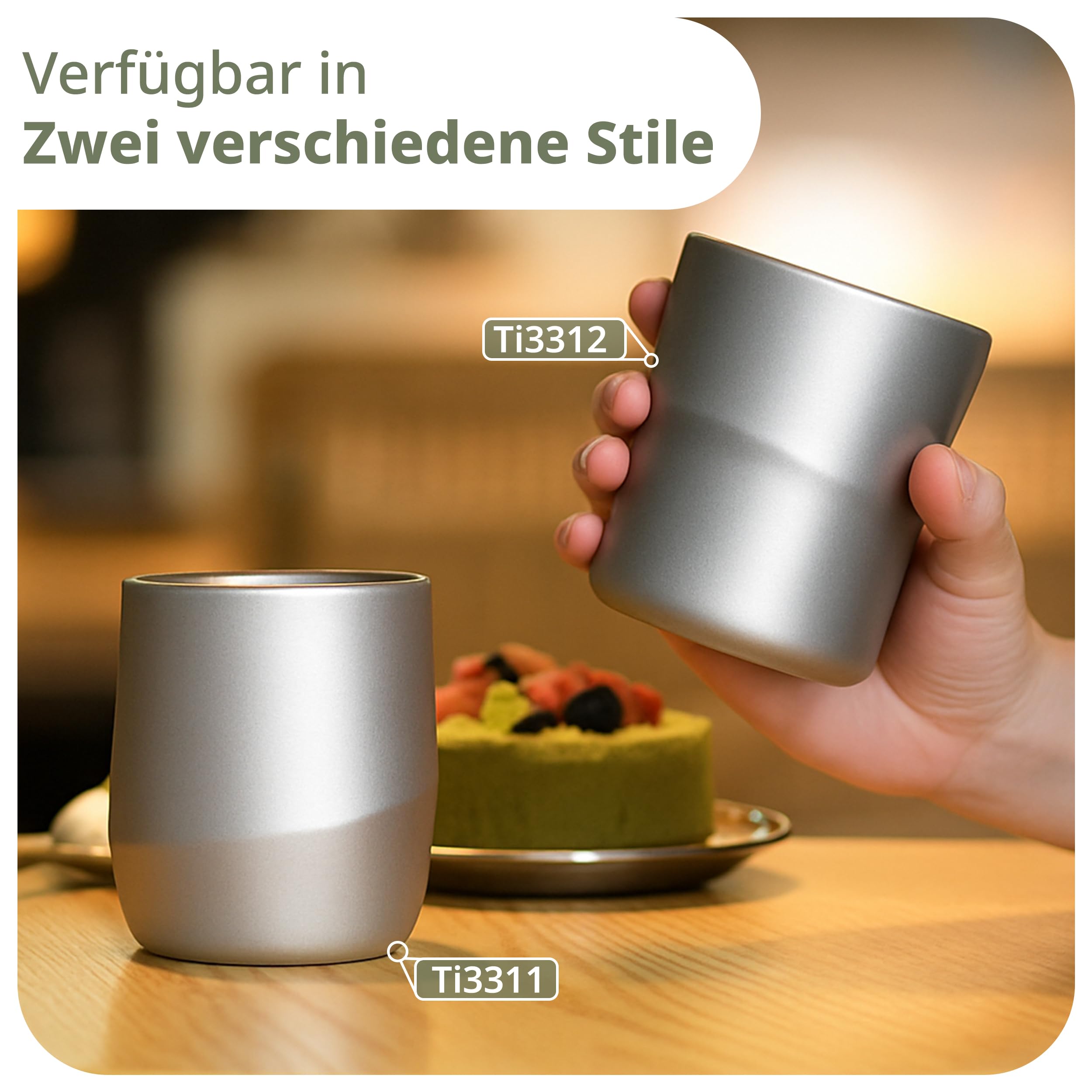 Keith Galaxy Doppelwand-Titanbecher - Isolierter Reise-Kaffeebecher mit Deckel | Wärmeisolierung für heiße und kalte Getränke | bester Reisebecher für Büro und Außeneinsatz | Wespengröße 220ml