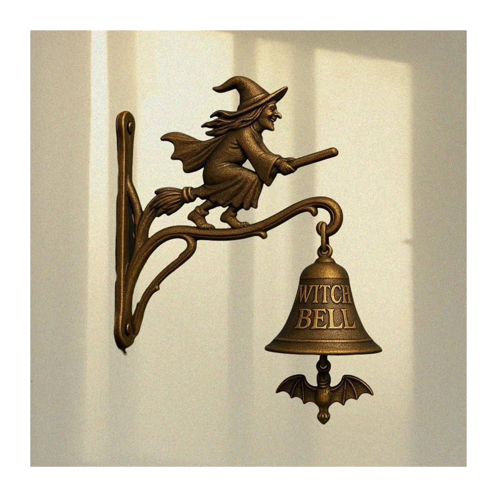 RTBVGHJIK Witch Bell Wind Chimes Iron Broom Door Hanger Hanging Decorations For Porch, Garden, Front Door