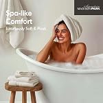 Madison Park Signature 800GSM 100% Cotton Luxury Bathroom Towels,Long Oversized Linen Cotton Bath Towel Set, 8-Piece Include 2 Bath Towels, 2 Hand Towels & 4 Wash Towels, Cream