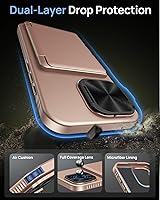 Vista 6 de Funda para iPhone 16e con Tarjetero y Cubierta de Lente de Cámara con Soporte, Protección contra Caídas de Grado Militar a Prueba de Golpes