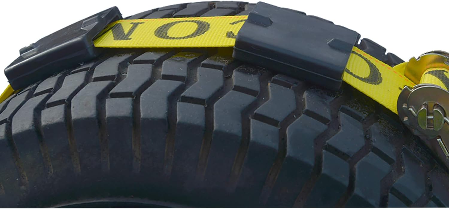 SecureMyCargo 2" x6' Over Wheel Strap Ratchet E-Track/E-Track (2 Pack w/Grabber)