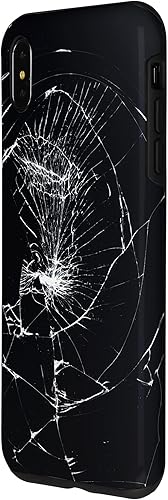 Vista 26 de iPhone 12/12 Pro - Funda negra con diseño roto falso, disuasorio de robo