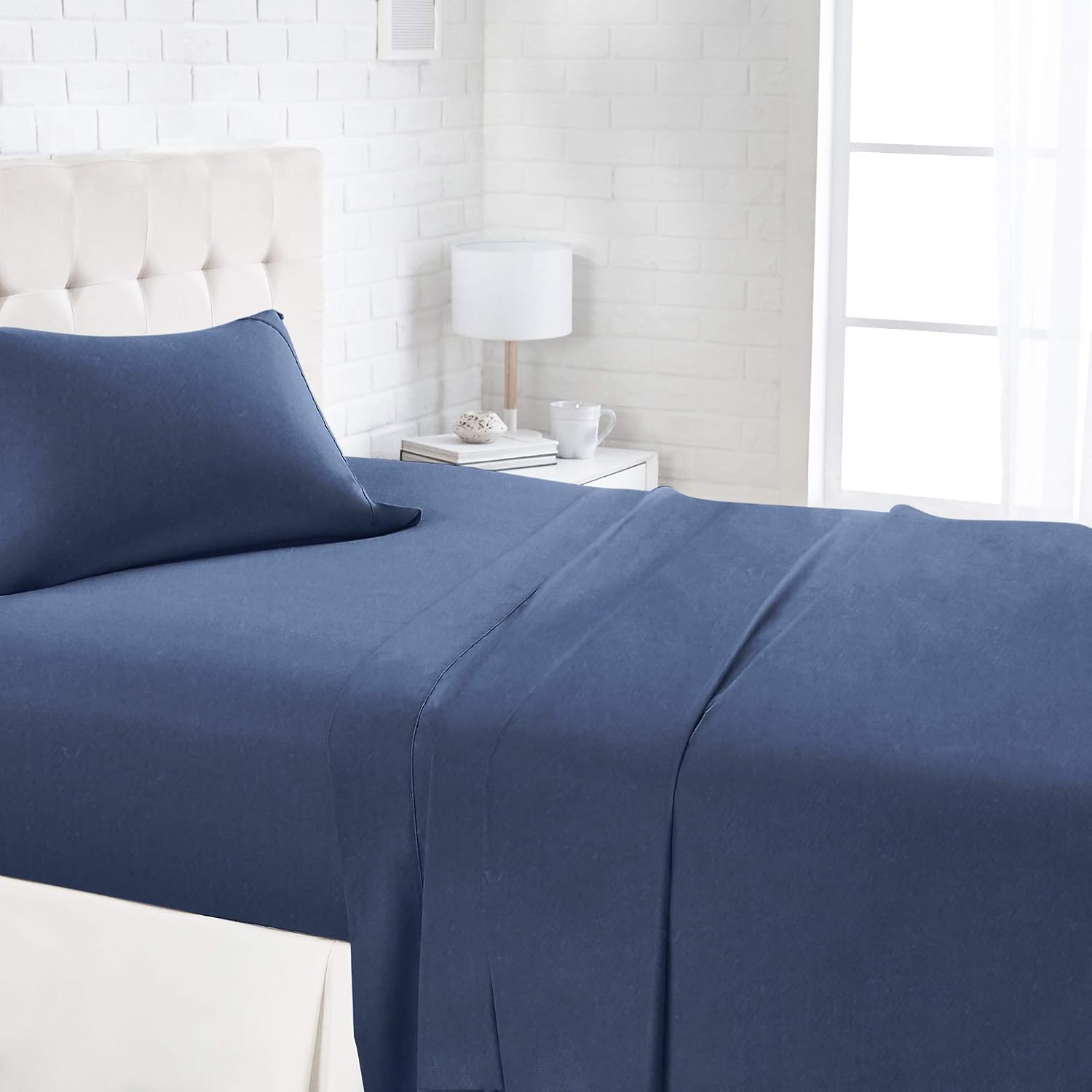 Amazon Basics 1100TC Luxury Easycare Sheet Set - Full, Dark Blue