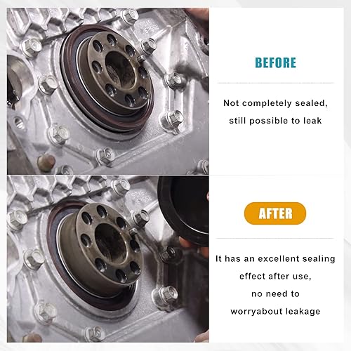 Miniatura 6 de RULLINE Kit de controlador de sello del cigüeñal principal delantero y trasero para Duramax Diesel 2001-2016 GM 6.6L Aluminio Negro