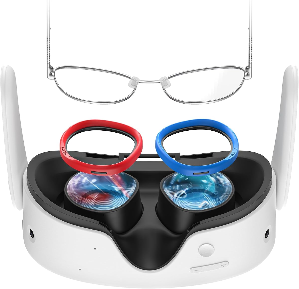 Espaciador de gafas AMVR compatible con accesorios Oculus Quest 3S/Quest 2/Rift S, anillo antiarañazos de silicona suave, protege lentes VR y gafas graduadas de arañazos (no compatible con Quest 3)