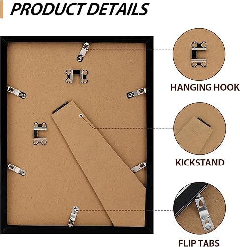 Miniatura 4 de Fixwal Paquete de 10 portarretratos de 11 x 14 pulgadas en color negro, para fotos de 8 x 10 pulgadas con paspartú o de 11 x 14 pulgadas sin