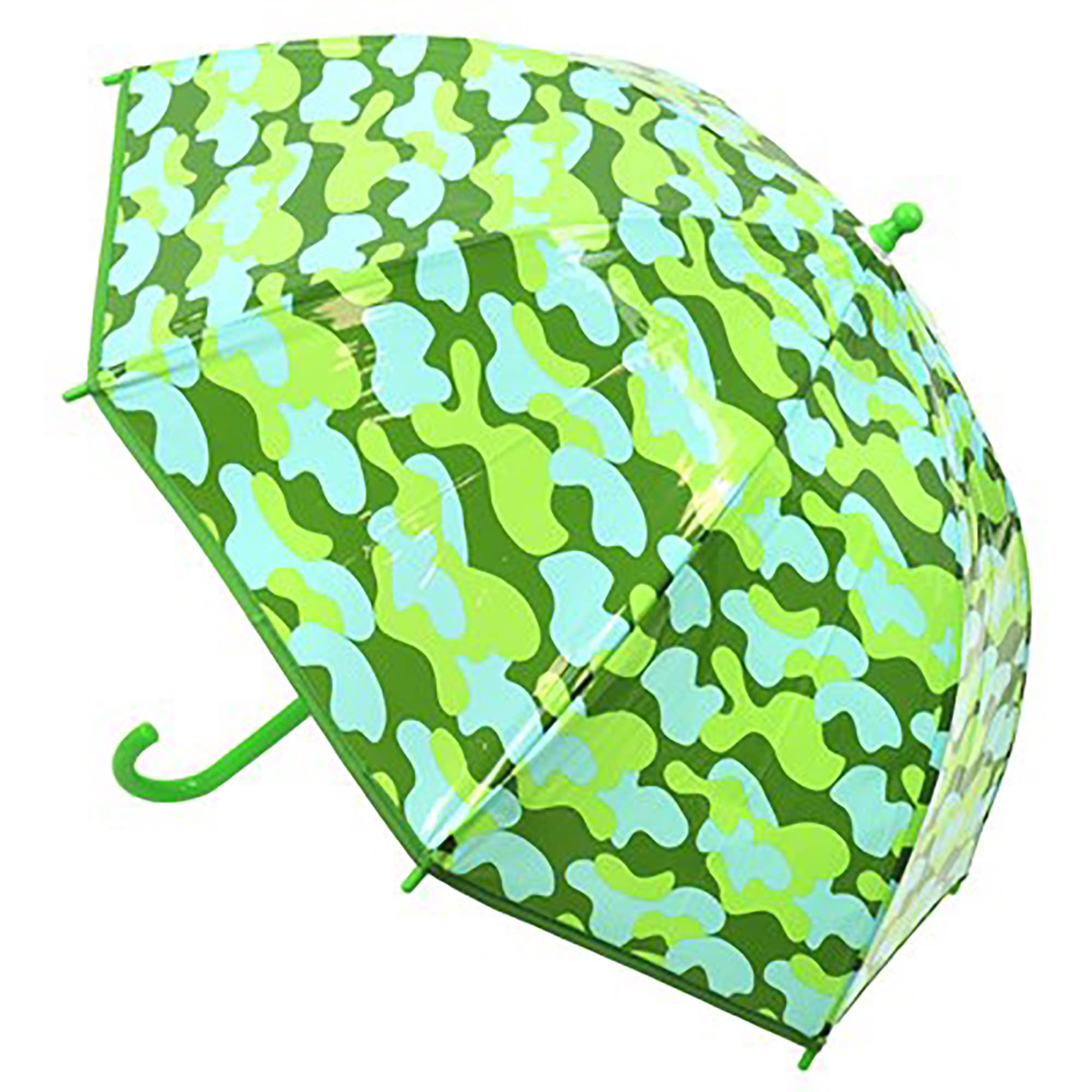 Kav Boys Camo Kids Transparent School Umbrella And Girls - Sweet, Beautiful, Lightweight Design Dome Parasol For Your Child (Camo)