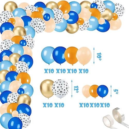 Miniatura 4 de Vetwo 112 piezas de decoración de primer cumpleaños para perro, con texto en inglés "Some Pawty Is 1", kit de arco de guirnaldas de globos para