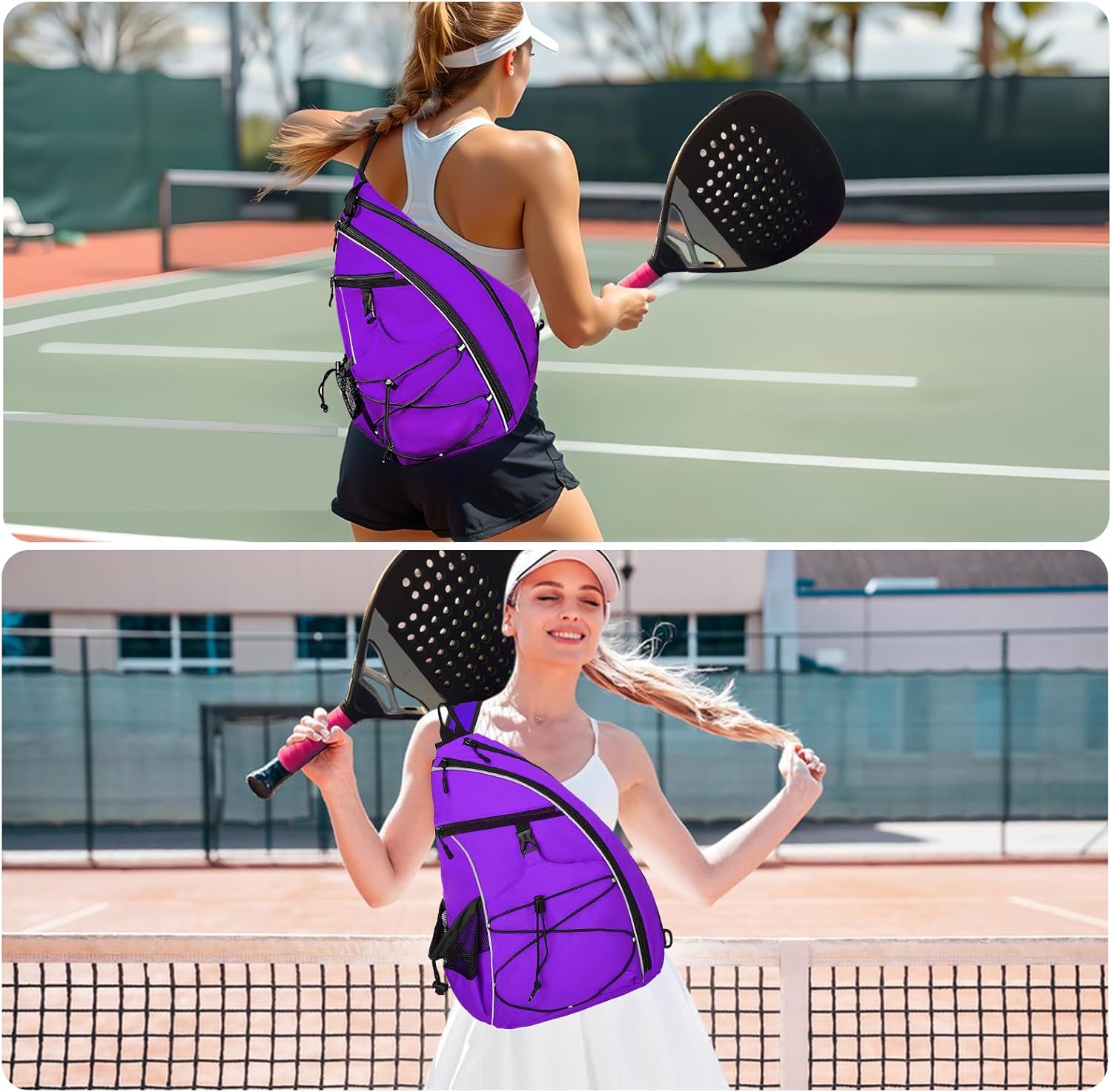 WOLT Pickleball Bag,Crossbody Sling Bags for Women Men,Pickleball Backpack with Fence Hook for Tennis, Racketball - Image 7