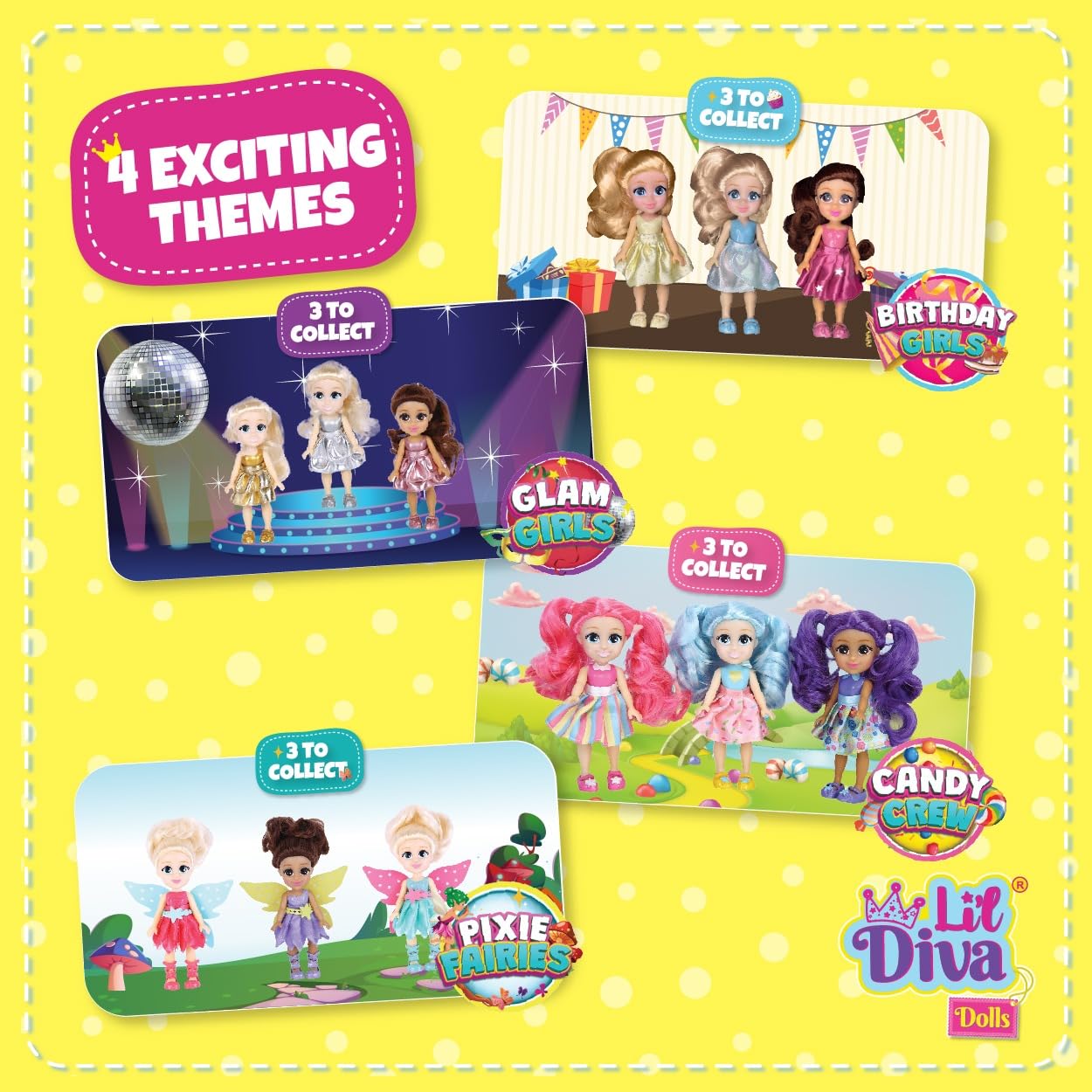 Lil Diva Dolls 6" Ellie Fashion Doll for Girls |Soft Movable Body with Realistic Features|Birthday Gift for Kids 3+ Years |Early Learning Toy for Girls | Ideal Gift for Birthdays & Special Occasions 3
