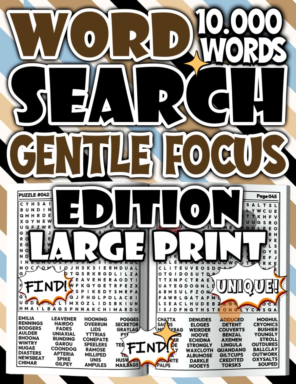 Word Search Gentle Focus Edition - 10,000 Soft and Relaxing Puzzles