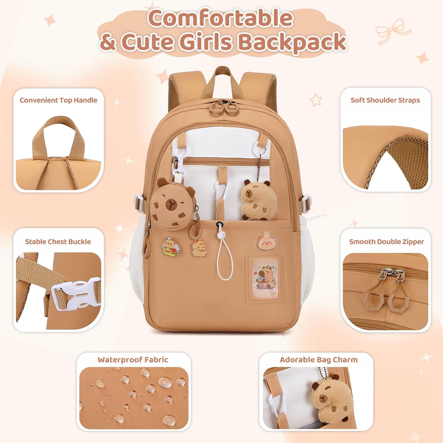Digobay Backpack Girls 5pcs School Bookbag