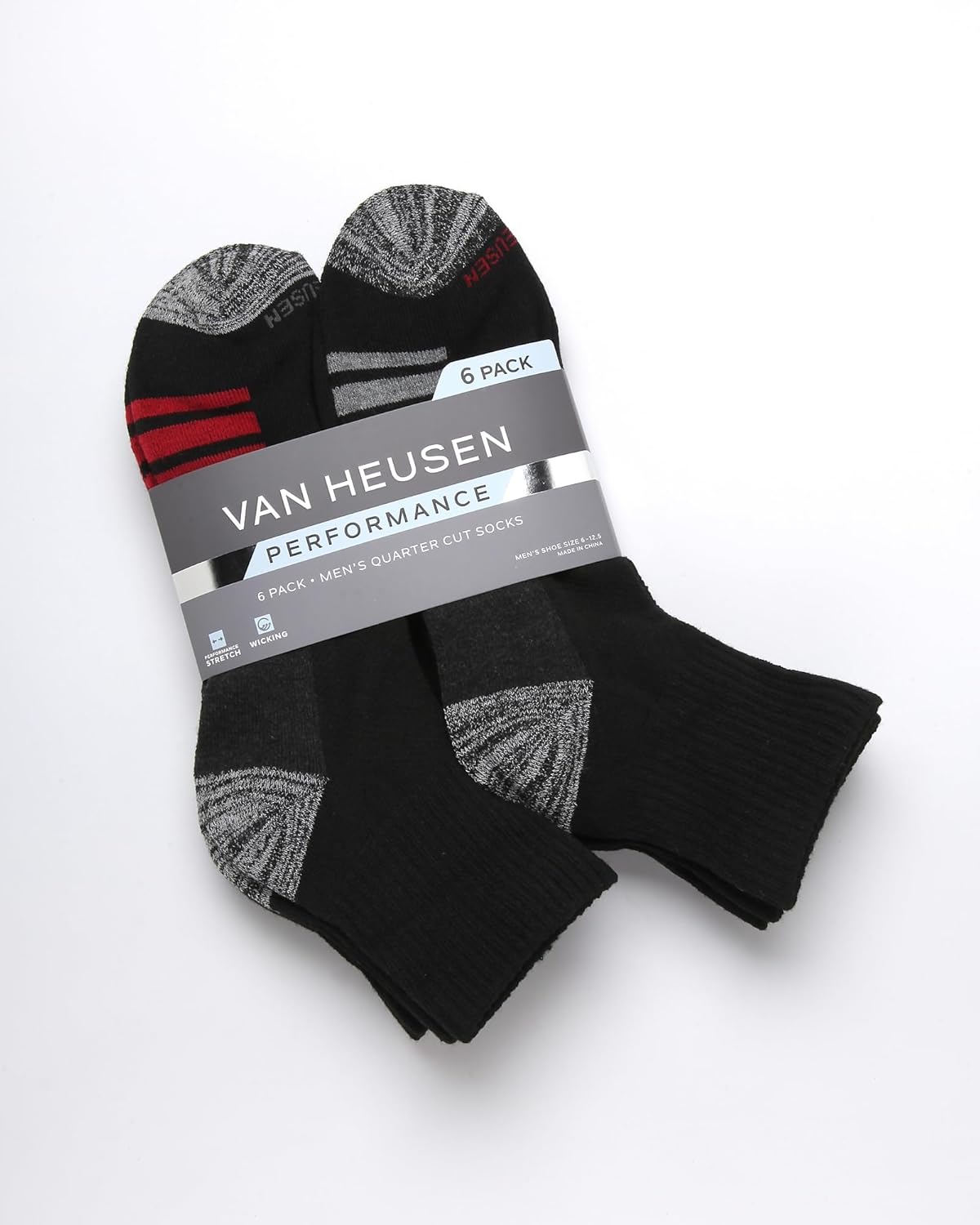 Van Heusen Mens Quarter Socks - 6 Pack Soft Stretch Moisture Wicking Cushioned Athletic Ankle Socks for Men - Image 3
