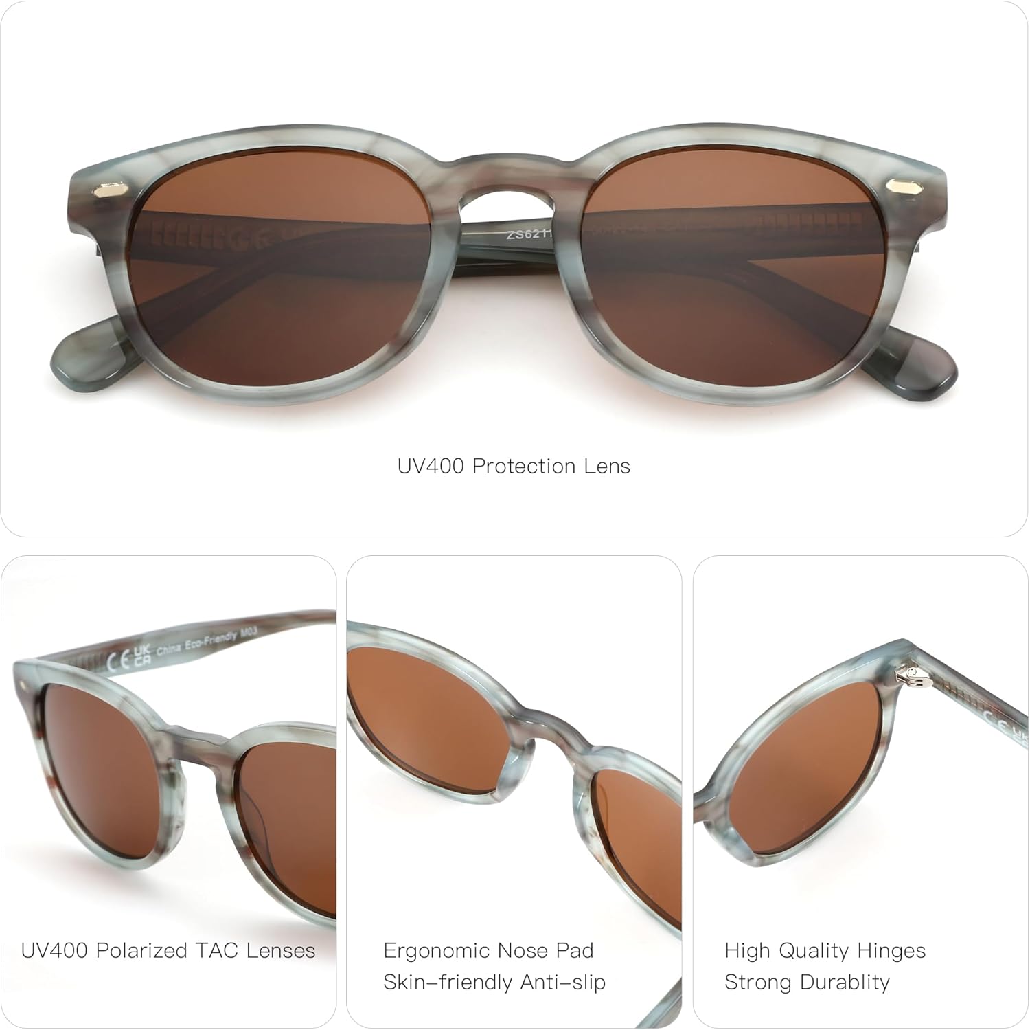 ZENOTTIC Women Sunglasses Polarized Trendy: Retro Round Sun Glasses UV Protection - Classic Designer Shades Unisex - Image 2