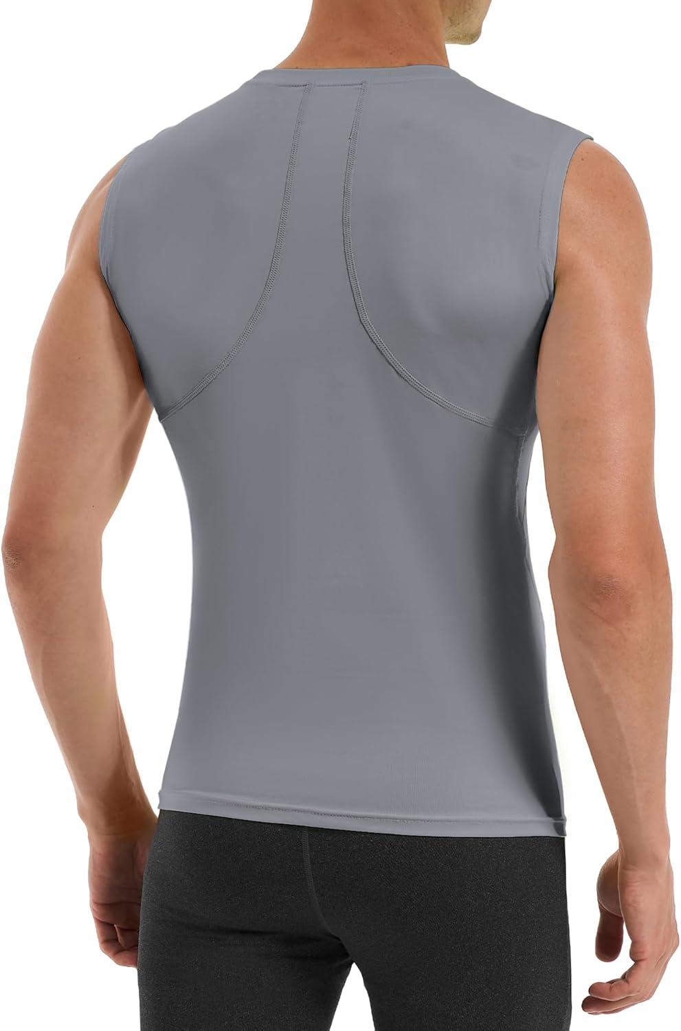 Runhit 2 Pack Men's Compression Shirts Sleeveless Workout Athletic Tank Top Sports Base Layer Undershirt - Image 3