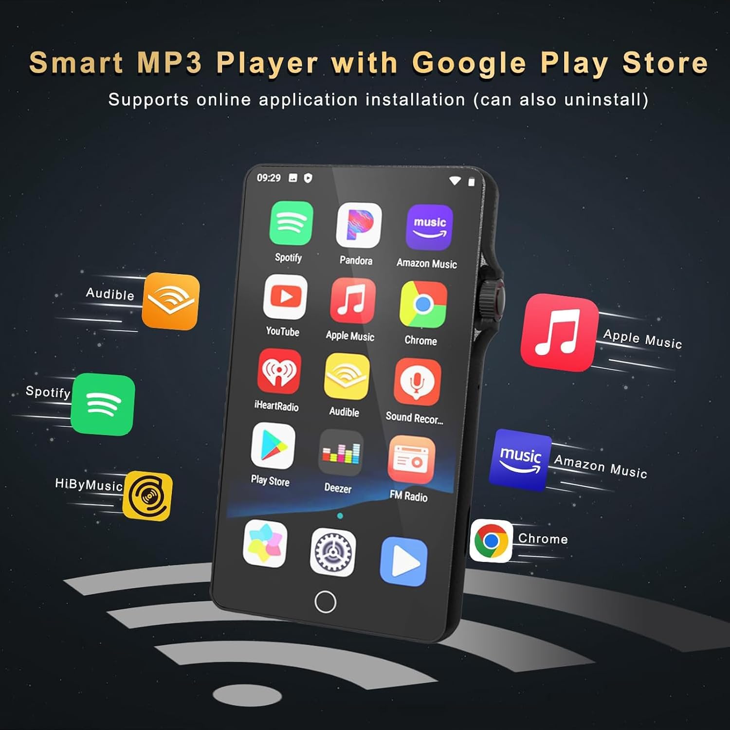 80GB MP3 Player with Bluetooth & WiFi, Android Music Player with Spotify, Pandora, Amazon Music & Audible, 4.02" HD Touchscreen, Built-in Speaker, Play Store Support, Expandable up to 512GB 4 719Beec yML. AC SL1500