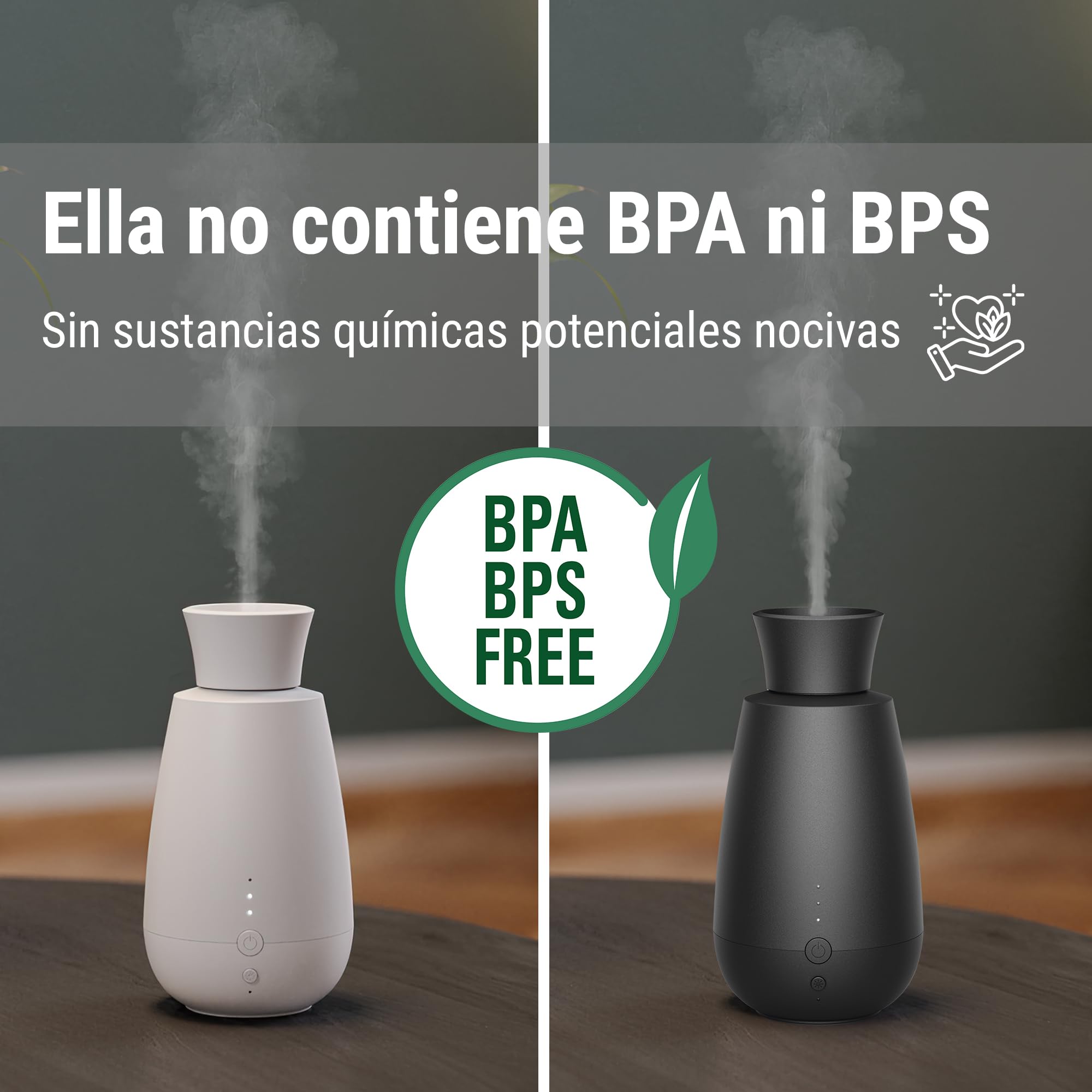 Difusor de Aromas Ella de Stadler Form, Sistema Inteligente de Pulverización de Fragancias, para Aceites Esenciales, sin Agua, sin Calor, Aroma Intenso, Inalámbrico, Sensor de Luz, Blanco