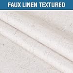 H.VERSAILTEX 100% Blackout Curtains Linen Textured Blackout Curtains for Bedroom Full Light Blocking Thermal Insulated Curtain Panels 84 Inches Long Energy Saving with White Liner, 2 Panels, Ivory