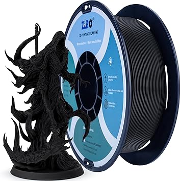 ZIRO Matte PLA Filament 1.75mm,1KG 3D Printer Filament,High Toughness PLA,Dimensional Accuracy +/- 0.03mm,Matte Black