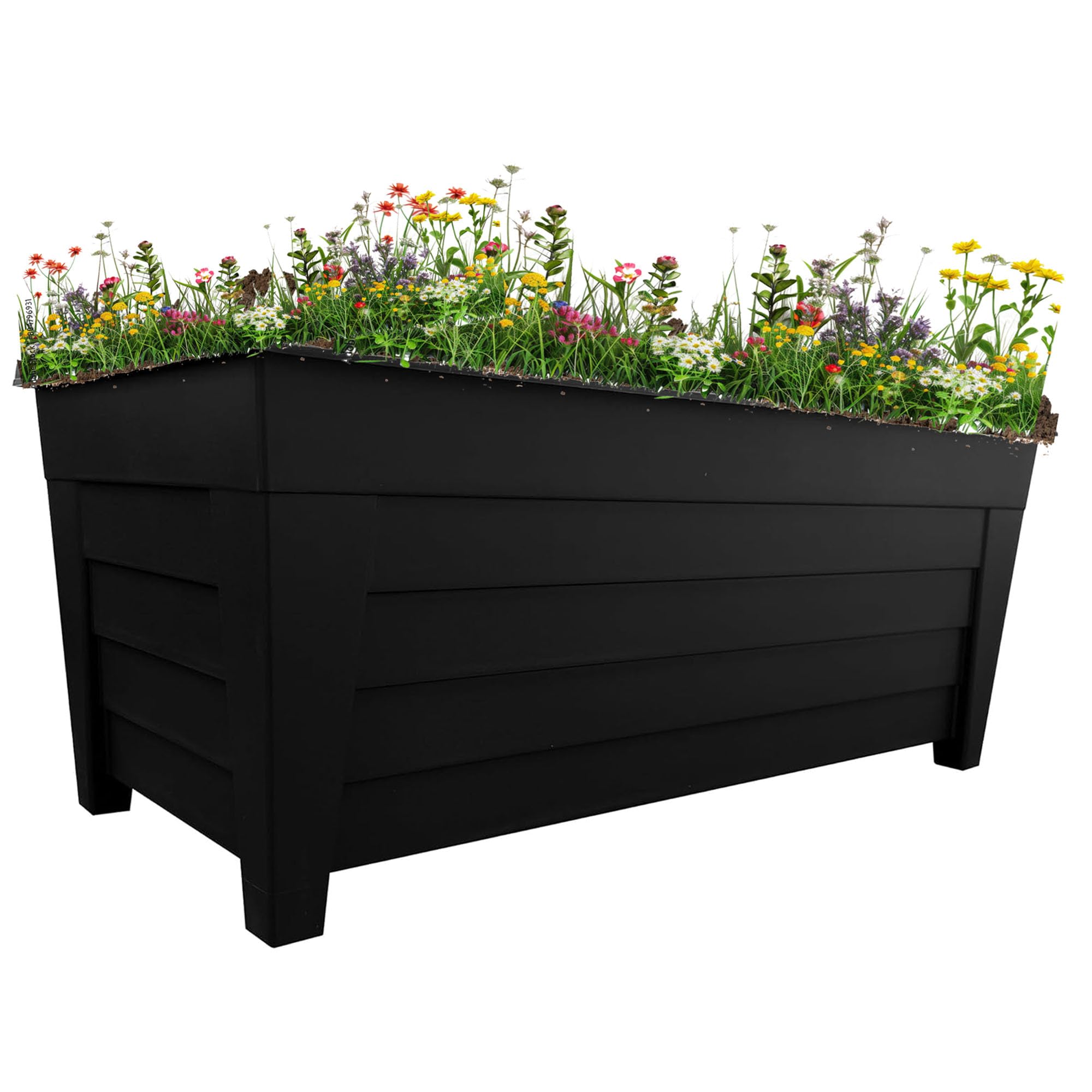 Storm Trading Group Black 2 Grosvenor Troughs 55Cm Long Flower Planters