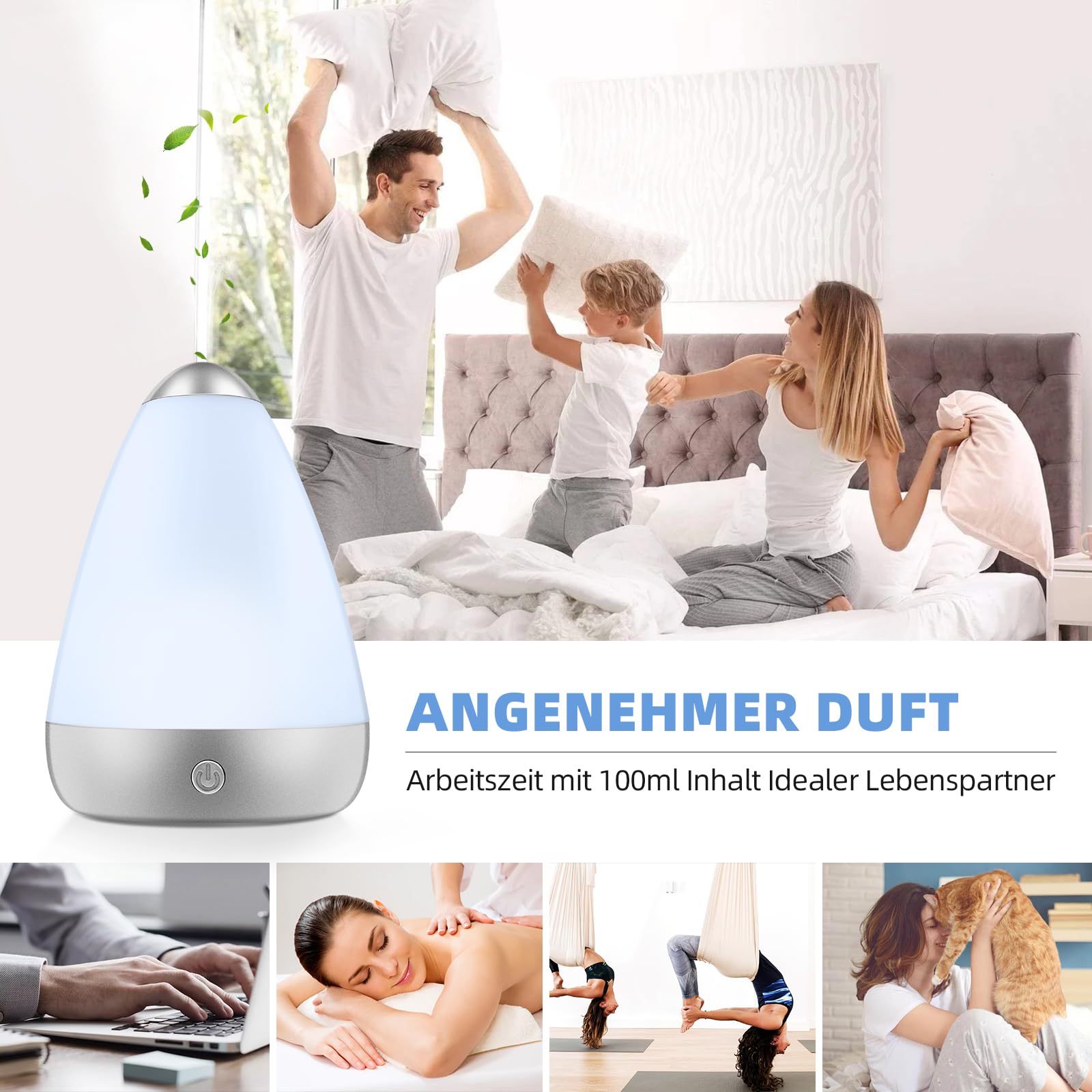Luchtbevochtiger, oplaadbaar, USB, kleurrijke beker, mini-aroma-waterdiffuser, led-licht, mist, mist, aroma-luchtbevochtiger voor thuis, yoga, kantoor, spa, babykamer