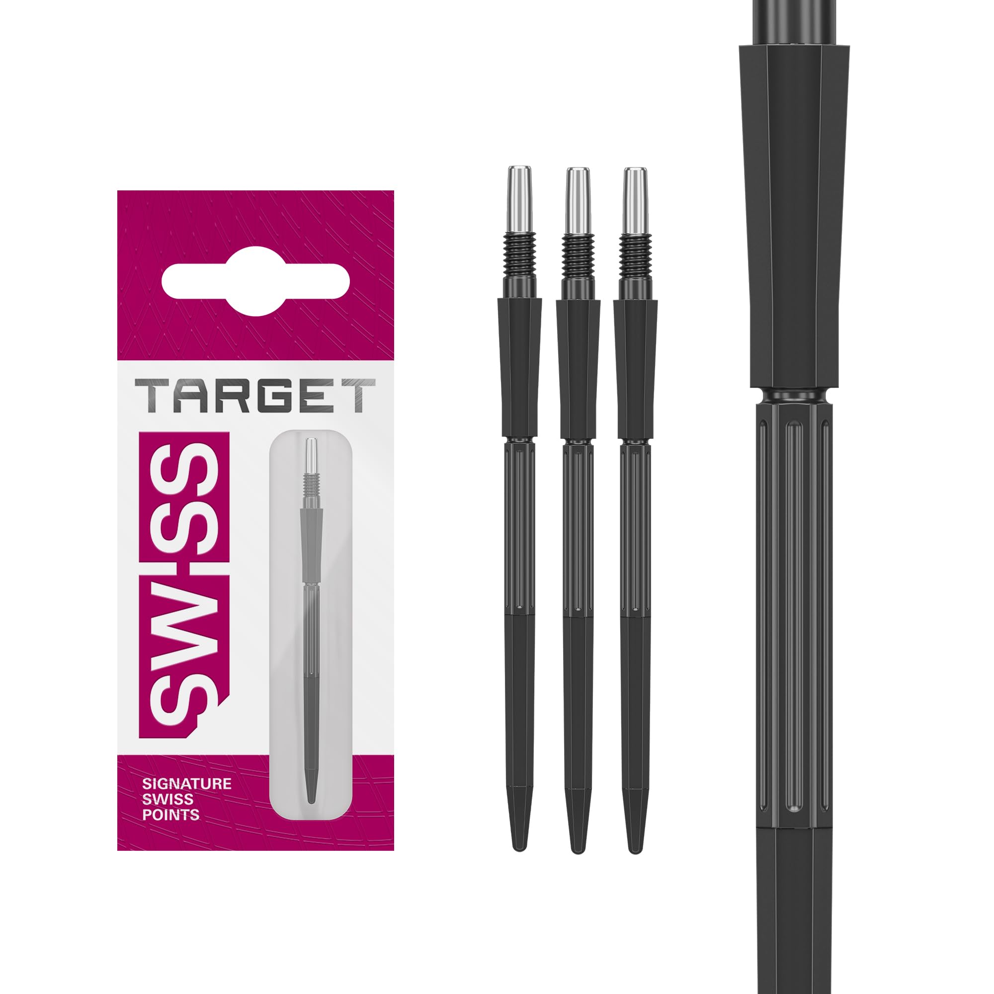 Target Darts Elysian Archetype 43 Swiss Point | 3 Pack Set of Tips | 42MM – Black | Change Dart Points, Swiss Storm Points, Professional Darts Accessories