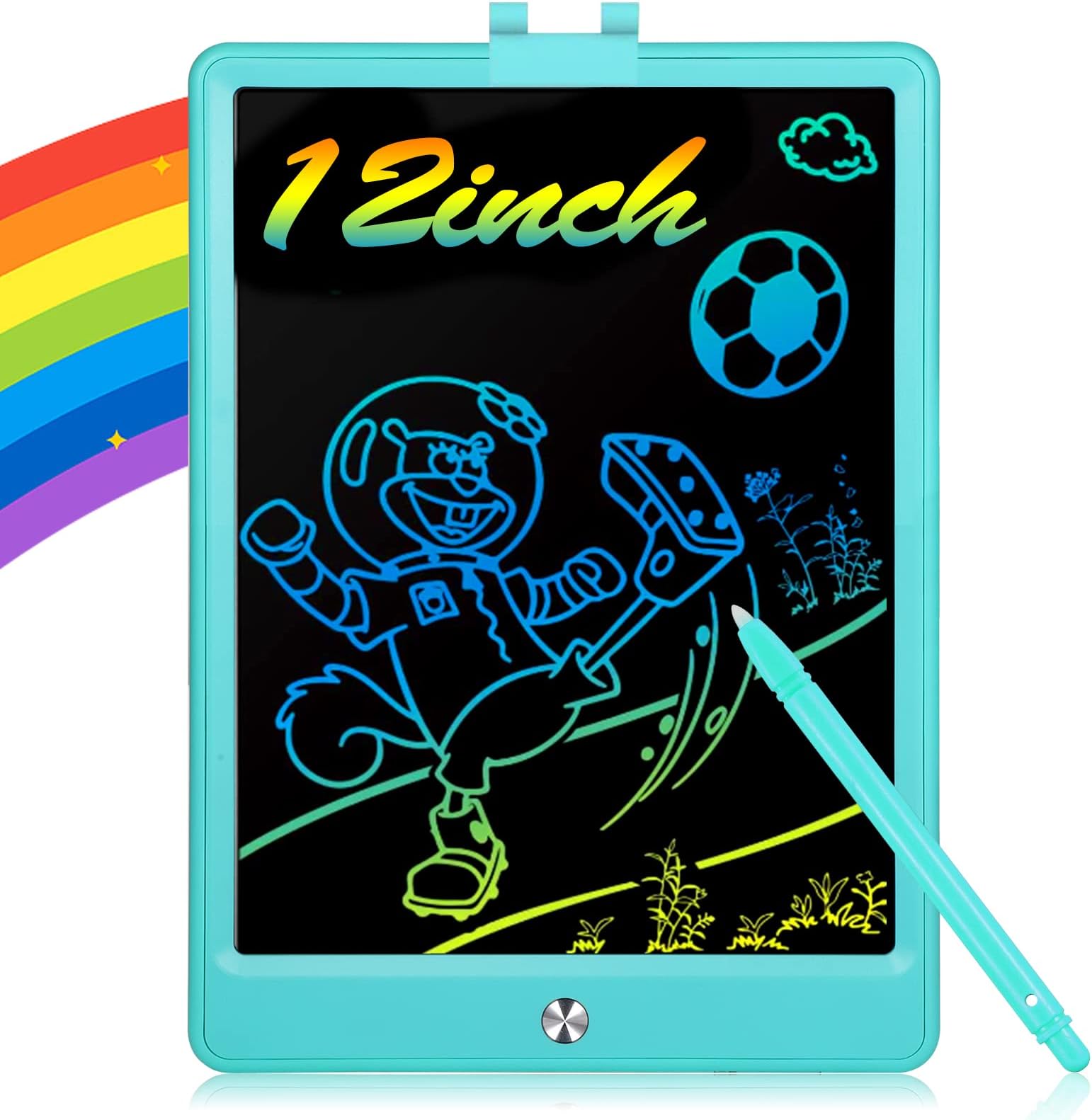 TOGETIC LCD Colorful Writing Tablet Kids Drawing Pad Doodle Board 12 Inches Toddler Erasable Light Drawing Board Educational and Learning ChristmasToys Gifts for 3 4 5 6 7 8 Year Old Girls Boys