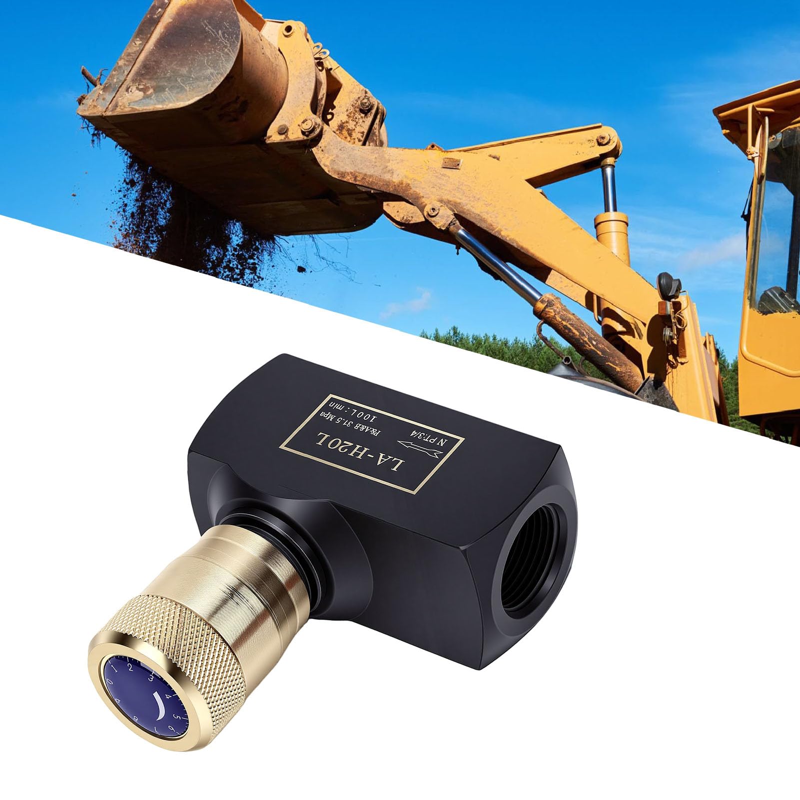 Hydrauliczny Zawór Iglicowy, Zawór Sterujący Przepływem ze Stali Węglowej 3/4 Cala NPT z Uszczelkami z Nitrylowej i Galwanizowanym Pokrętłem do zastosowań w Rolnictwie