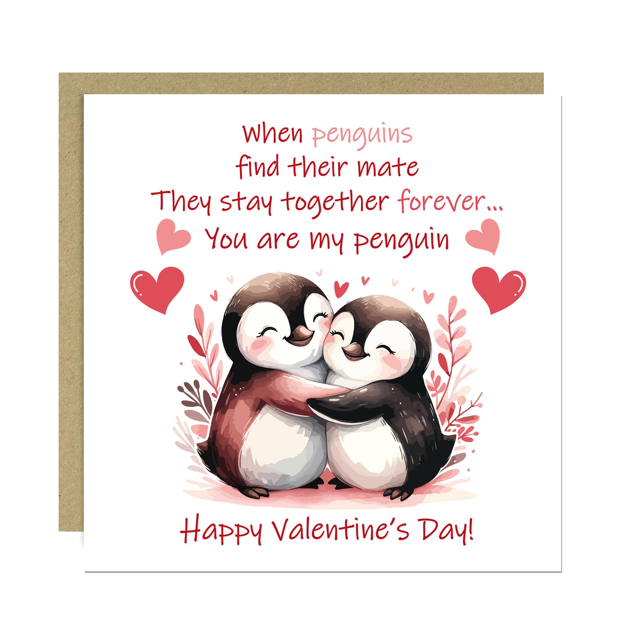 RED OCEAN You Are My Penguin Card Greetings Card for Couple, Valentines Card For Him Her, Valentines Day Card For Husband Wife, Valentines Card With Envelope, Novelty Valentines Card