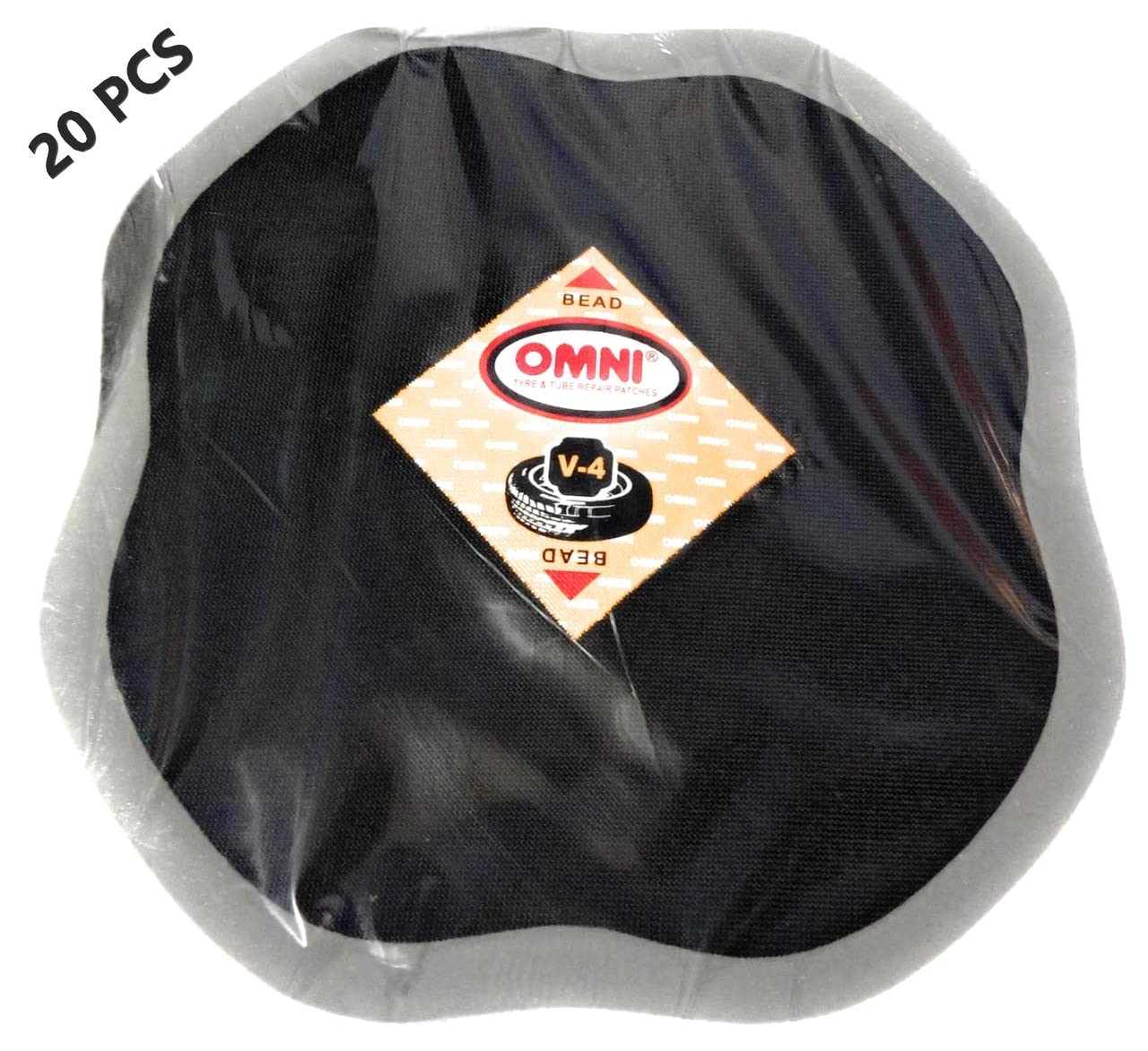 Omni V-Line Bias Tyre Repair Patches (Size V-4) Tyre Rerpair Patches (1 Box in 20 Pieces)
